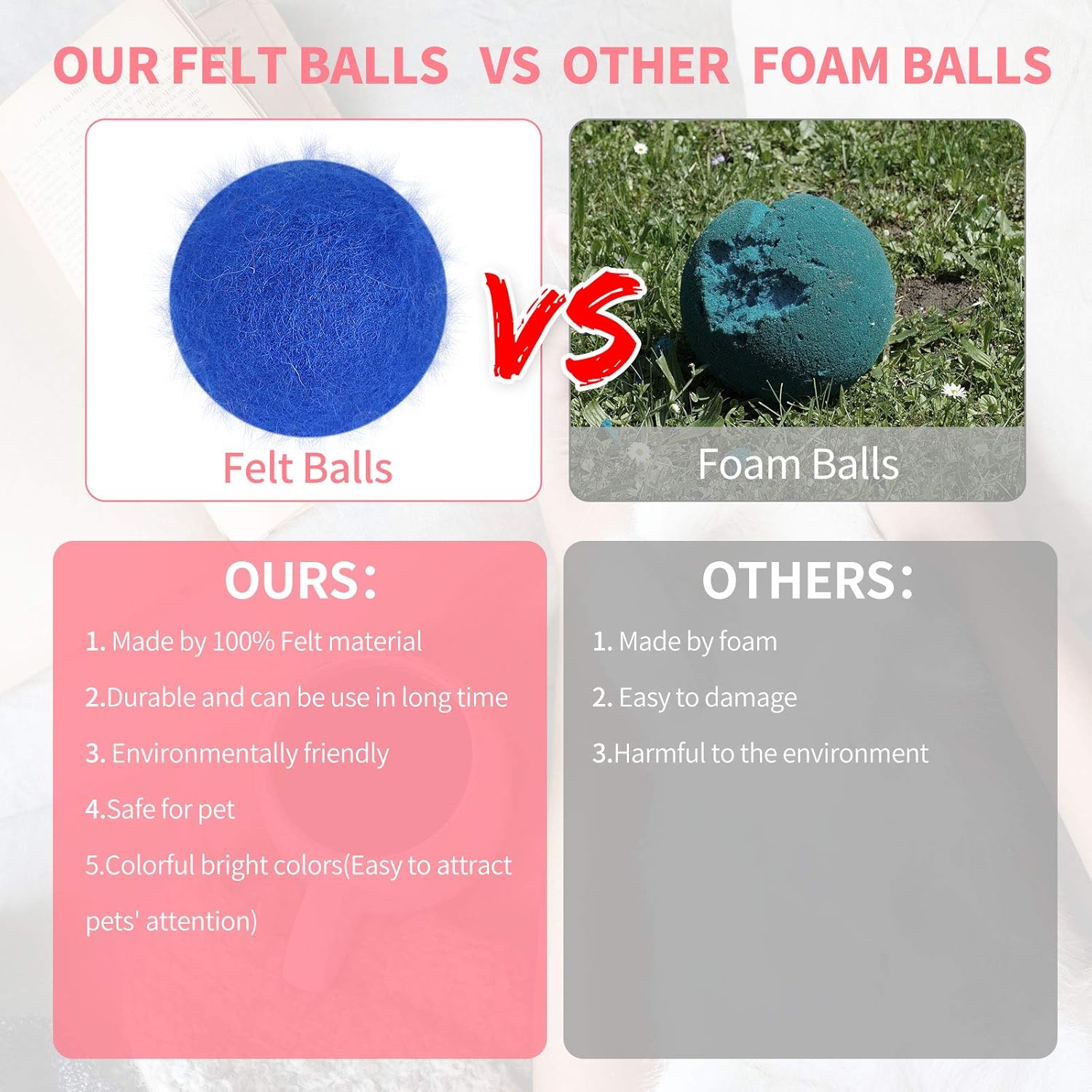 Weewooday 9 Pieces Wool Felt Ball Toys for Cats and Kittens Cat Wool Ball Toys Handmade Wool Dog Balls Colorful Soft Quiet Felted Fabric Balls for Cat Lover, Craft Supplies : Pet Supplies