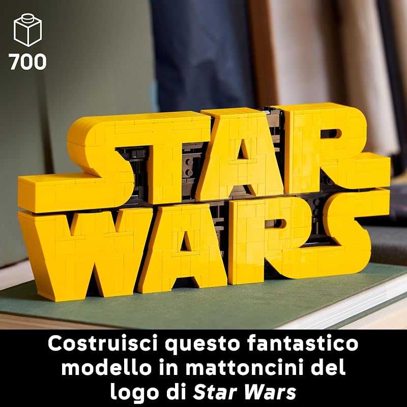 Star Wars 75407 Logo Star Wars in Mattoncini - Set di Costruzioni per Adulti Fai-da-Te - Kit di Modellismo da Collezione dalla Cultura Pop - Gadget da Esposizione per Casa o Ufficio - Idea Regalo — foto 2 di 8