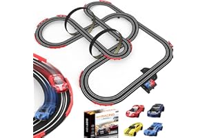 Slot Car Racing Track Sets Electric Powered Race Tracks for Boys and Kids,Dual Racing with 4 High Speed Cars and 2 Hand Contr