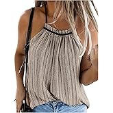 SweatyRocks Women's Spaghetti Strap Halter Neck Tops Summer Casual Sleeveless Camisole Top