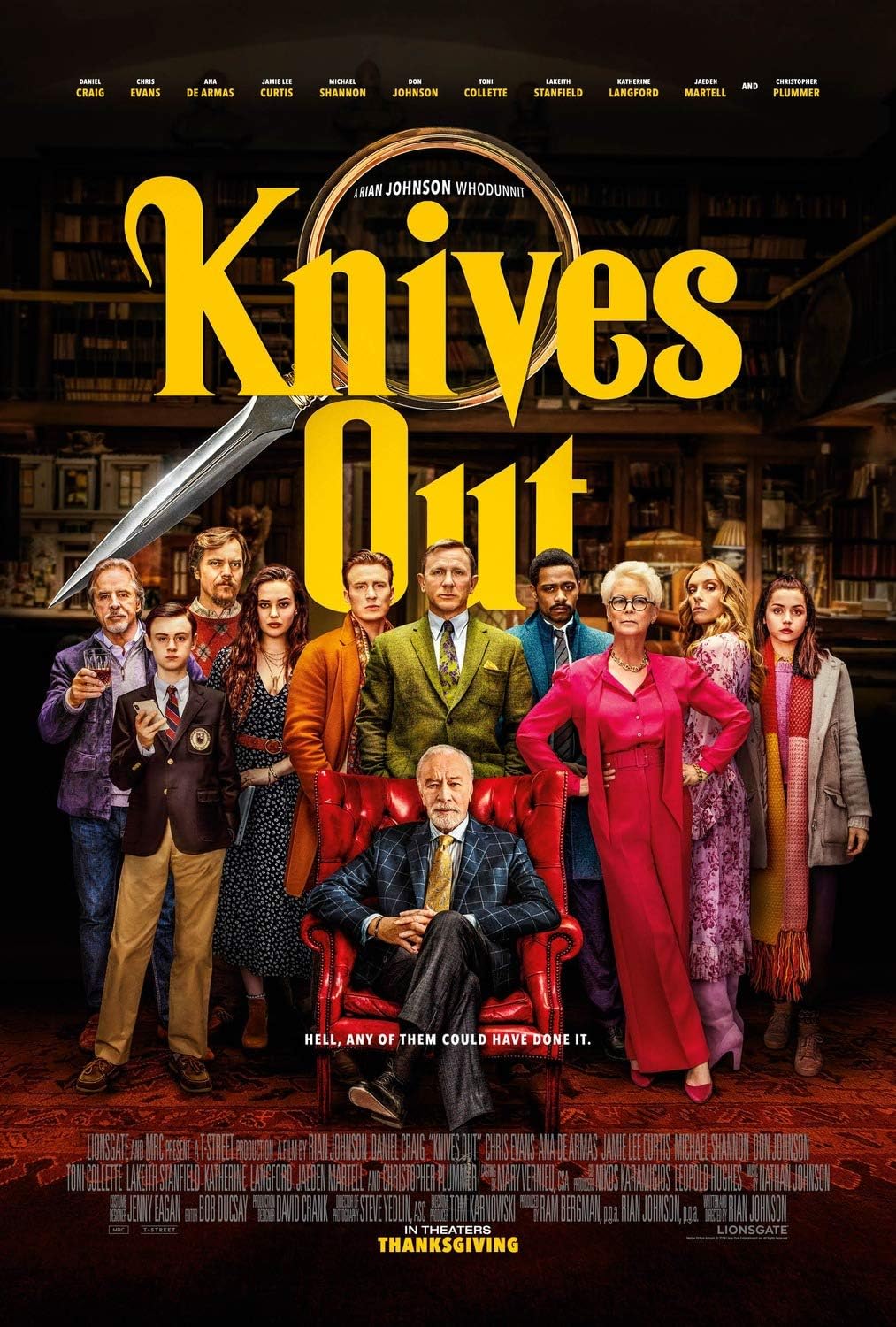 Knives Out Poster 13.5x20 Inch Movie Promo Poster