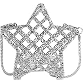 QZUnique Mini Star Evening Bag, Metal Purse Crossbody Handbag for Girls Kids, Women Shoulder Bag for Wedding Party