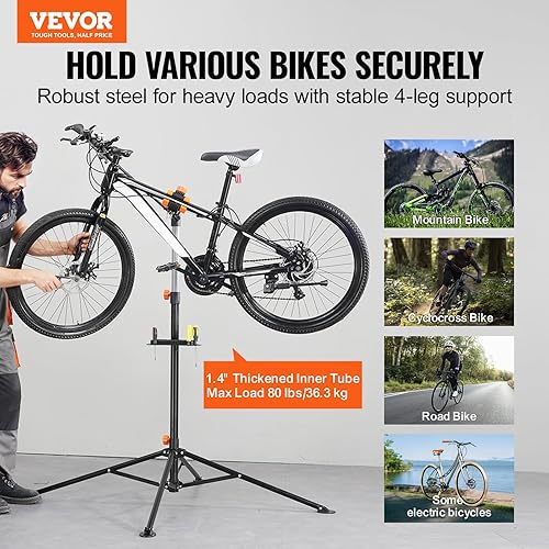 VEVOR Bike Repair Stand, 4-Leg Steel Bicycle Repair Stand,