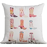 uinwk Western Pillow Covers 18x18,Cowgirl Boot Pillow Covers,Preppy Pillow Cases,Cowgirl Room Decor for Bedroom Room Sofa,Room Decor Teen Girls