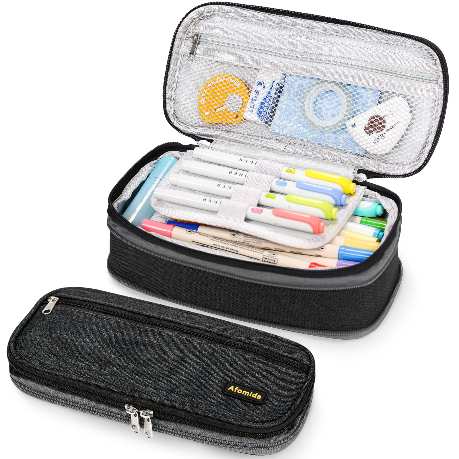 Afomida Large Pencil Case Big Capacity Pencil Cases Stationery Pen Bag Makeup Bag School High Capacity Storage Pencil Bag Pencil Pouch Portable Gift for Office School Teen Girls Boys Students