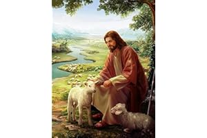 mrpwnle Diamond Painting Kits for Adults-Jesus Diamond Art Kits for Adults Beginners, 5D Diamond Painting Jesus, DIY Full Drill Christ Diamond Painting Gem Art Crafts Kit Home Decor 12x16in