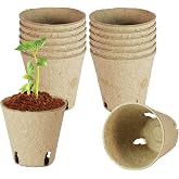 DESKEMAI 12 Pcs Peat Pots, Biodegradable Pots for Seedlings with Drain Holes, Garden Plant Nursery Pots for Plants, Vegetables,Fruits and Herb (12)