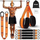 UZTUGG Heavy Duty Pull Up Assistance Bands, Pull Up Assist Band with Dual Foot Rests for Men, Home Gym Strength Training Equipment for Pull Up Bar, Adjustable 4 Resistance Bands for Back Workout