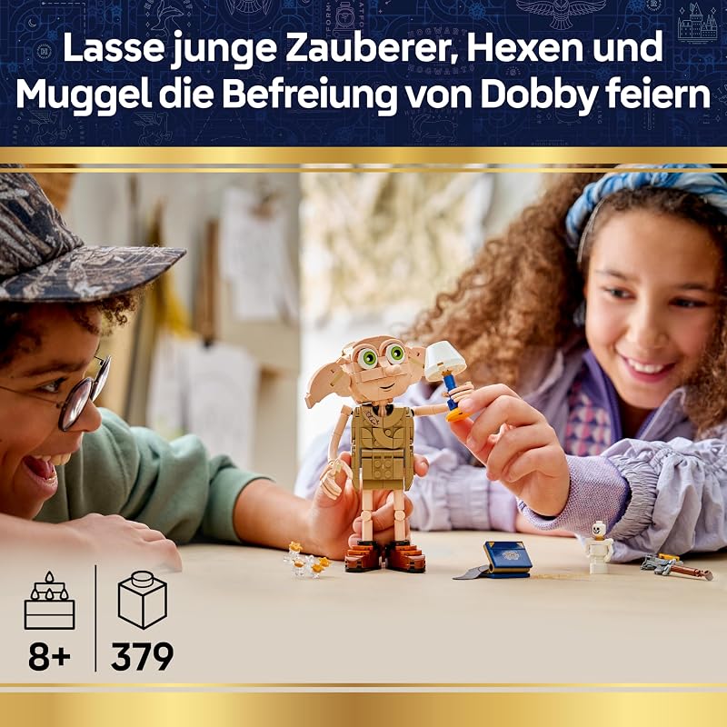 Harry Potter Dobby, der Freie Elf Spielzeug - Modellbau umbaubar in eine Kreacher Figur - DIY Kinderzimmer Deko - Geschenk für Mädchen, Jungen und Fans ab 8 Jahren - 76469