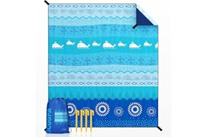 OCOOPA Diveblues Beach Blanket, Sand Free Mat Quick Drying, Large and Compact, Easy Carring, Perfect for Beach Yoga, Outdoor Music Festival, Travel Camping Gifts