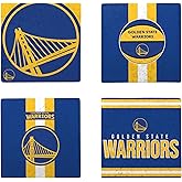 FOCO NBA Official 4-Pack Beverage Drink Stone Coaster Set (Golden State Warriors)