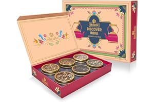 BREWIX, Discover India Premium Black Tea Christmas Gift Box (6.34oz/90+ Cups) | Tea Gift Sets For Tea Lover | 6 Unique Chai Teas | Best for Birthdays, Anniversaries & Holidays