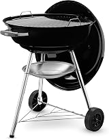 Weber Compact Kettle Charcoal Barbecue 57 cm with Wheels Black/Silver view 4