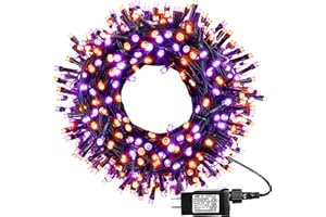 kemooie 164 FT 250 LED Halloween Lights, Black Wire Plug in Fairy Lights with Timer Function, Waterproof Halloween String Lights with 8 Modes for Outdoor Halloween Party Porch Patio Garden Decoration