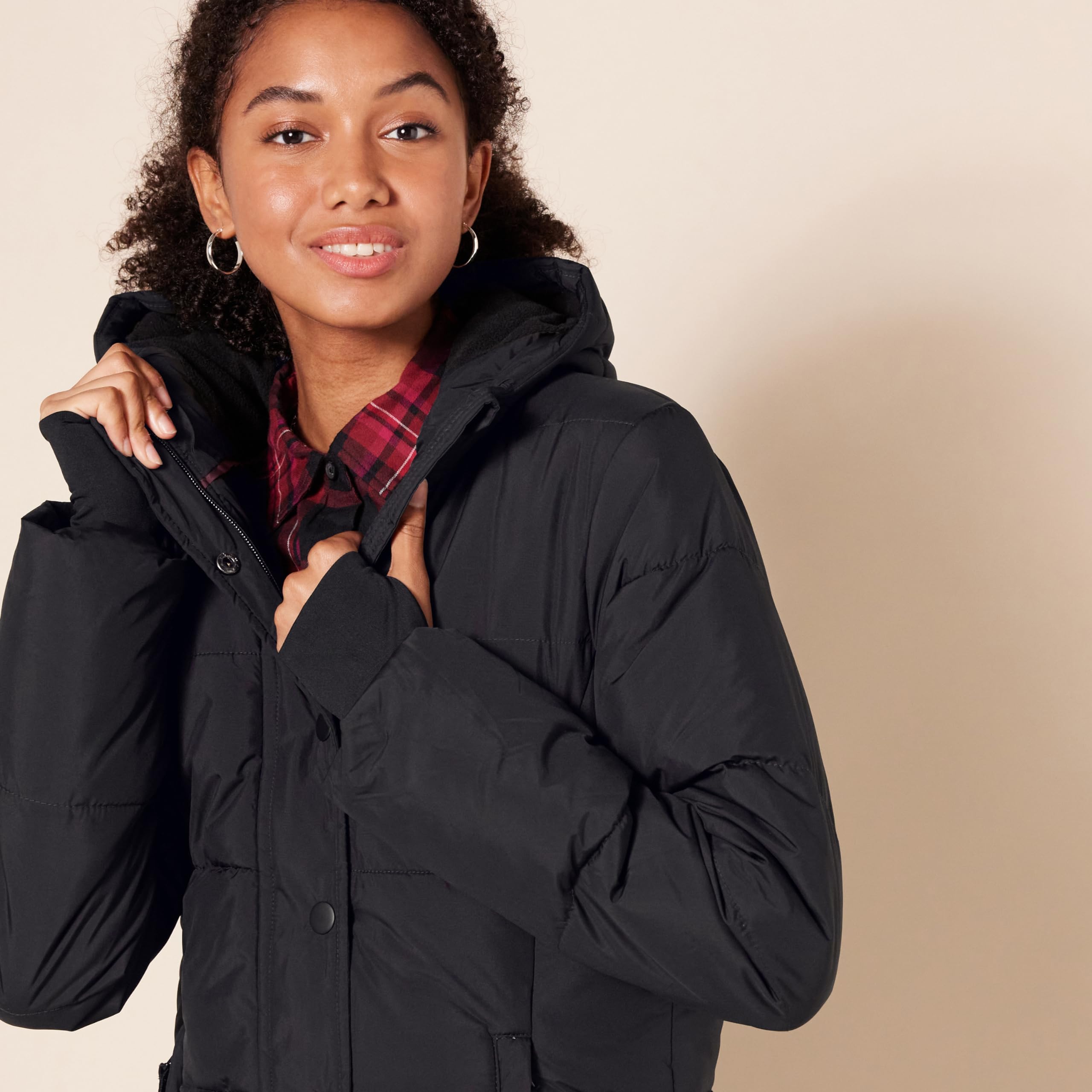 Hooded Puffer Jacket Calvin Klein Plus Size Winter Coats Womens