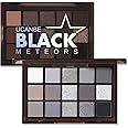 UCANBE Smokey Black Eyeshadow Palette, 15 Colors Dark Shimmer Matte Metallic Makeup Pallet, High Pigmented Gray Silver Sombras De Ojos Kit for Daily and Halloween