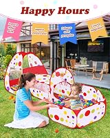 MAIKEHIGH 3 in 1 Kids Pop Up Play Tent with Crawl Tunnel Ball Pit view 7