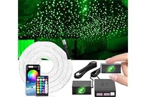 Split Starlight Headliner Kit - 800pcs 0.02in 4.9ft Fiber Optic RGBW Star Lights for Car with 4 Light Heads 16W Engine Easy t
