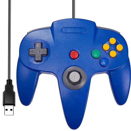 Classic N64 USB Wired Gamepad 64 Bit Game Controller for PC Windows 7 8 10 & Mac