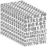 888 Pcs 12 Sheets Letter Stickers 1Inch Alphabet Stickers,Black | Small Mailbox Numbers,Self Adhesive,Stick on Letters for Poster Board,Scrapbooking,Water Bottles,DIY Crafts,Sign,Home Decor