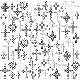 Hicarer 80 Pieces Antique Silver Pendants Charms Pendants Gothic Jewelry Making Accessory for DIY Necklace Bracelet