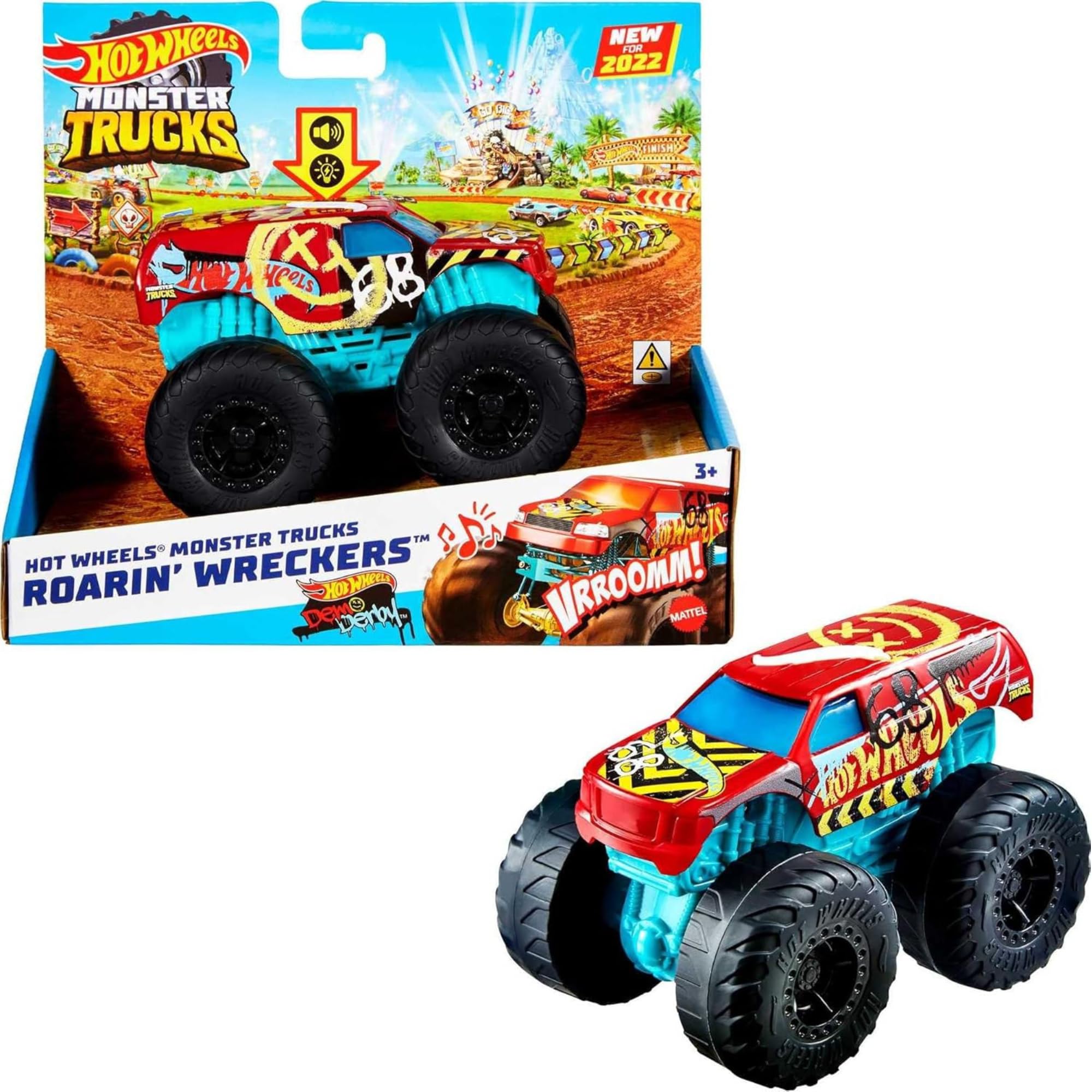 Hot Wheels Monster Trucks Roarin' Wreckers Lights & Sounds - (Demo Derby - HDX66)