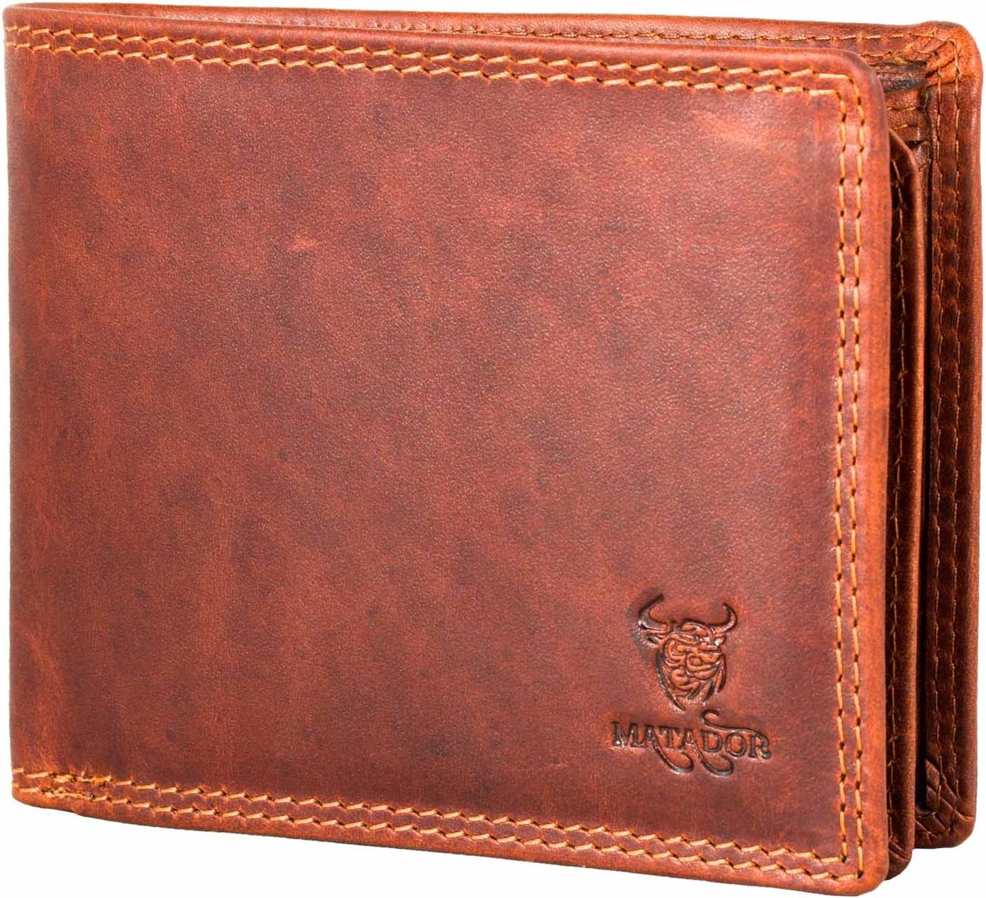 MATADOR® Men's Wallet Women's Purse with TÜV Tested RFID/NFC Protection, Vintage Brown, standard size