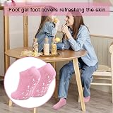 ZYFC Moisturizing Gel Socks Spa Gel for Dry Cracked Feet Soften Heels 2 Pairs view 5