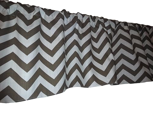 Amazon Com Brown Chevron Curtain Valance Window Treatments