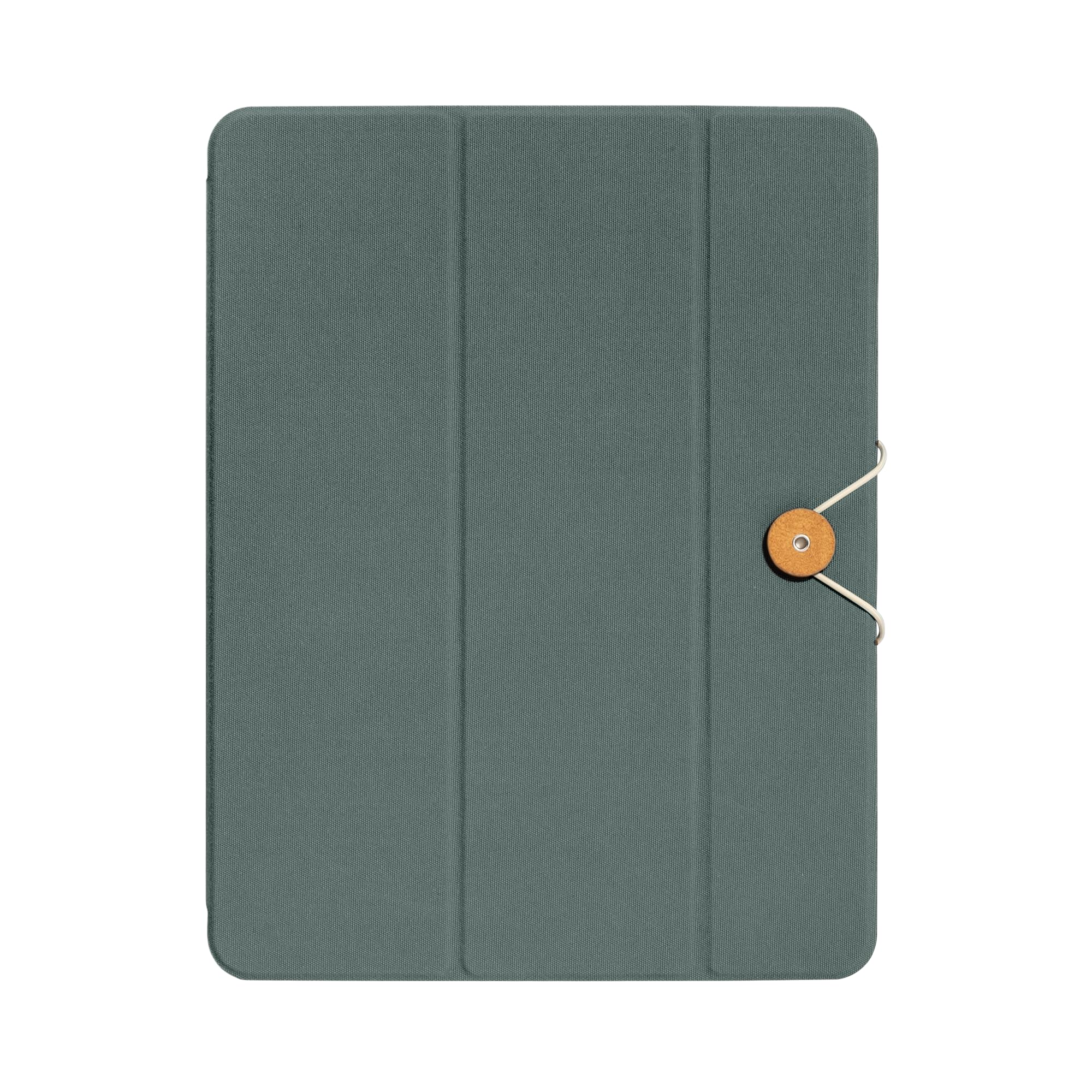 Native Union W.F.A iPad Folio – Foldable Stand and Cover Made of Recycled Materials Compatible with iPad Air 13" M2, iPad Pro with Easy Magnetic Attachment and Button and String Design (Slate Green)