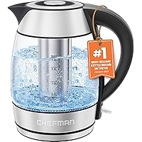 Chefman Electric Kettle 1.8L, 1500W Fast Boiling Water Heater, Auto Shutoff, Boil Dry Protection & Cordless Pouring, BPA Free
