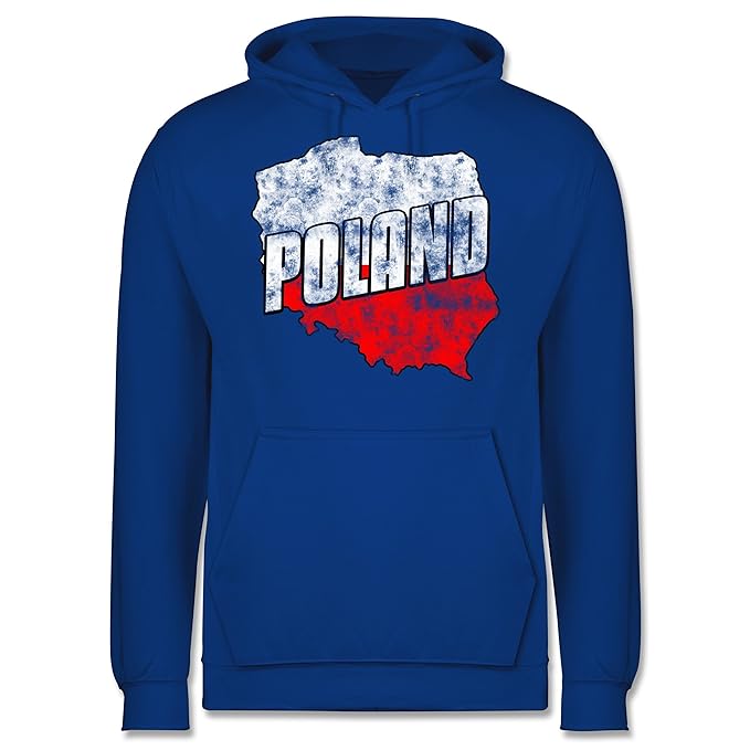 Shirtracer Fußball-Europameisterschaft 2020 - Poland Umriss Vintage - Herren Hoodie