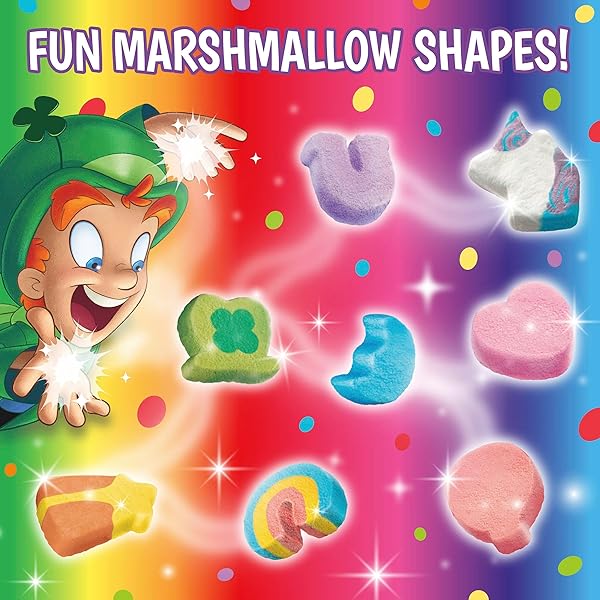 LUCKY CHARMS RAINBOW SPRINKLES CEREAL WITH MARSHMALLOWS, BIRTHDAY CAKE FLAVOR, KIDS BREAKFAST CEREAL MADE WITH WHOLE GRAIN, FAMILY SIZE, 18.4 OZ