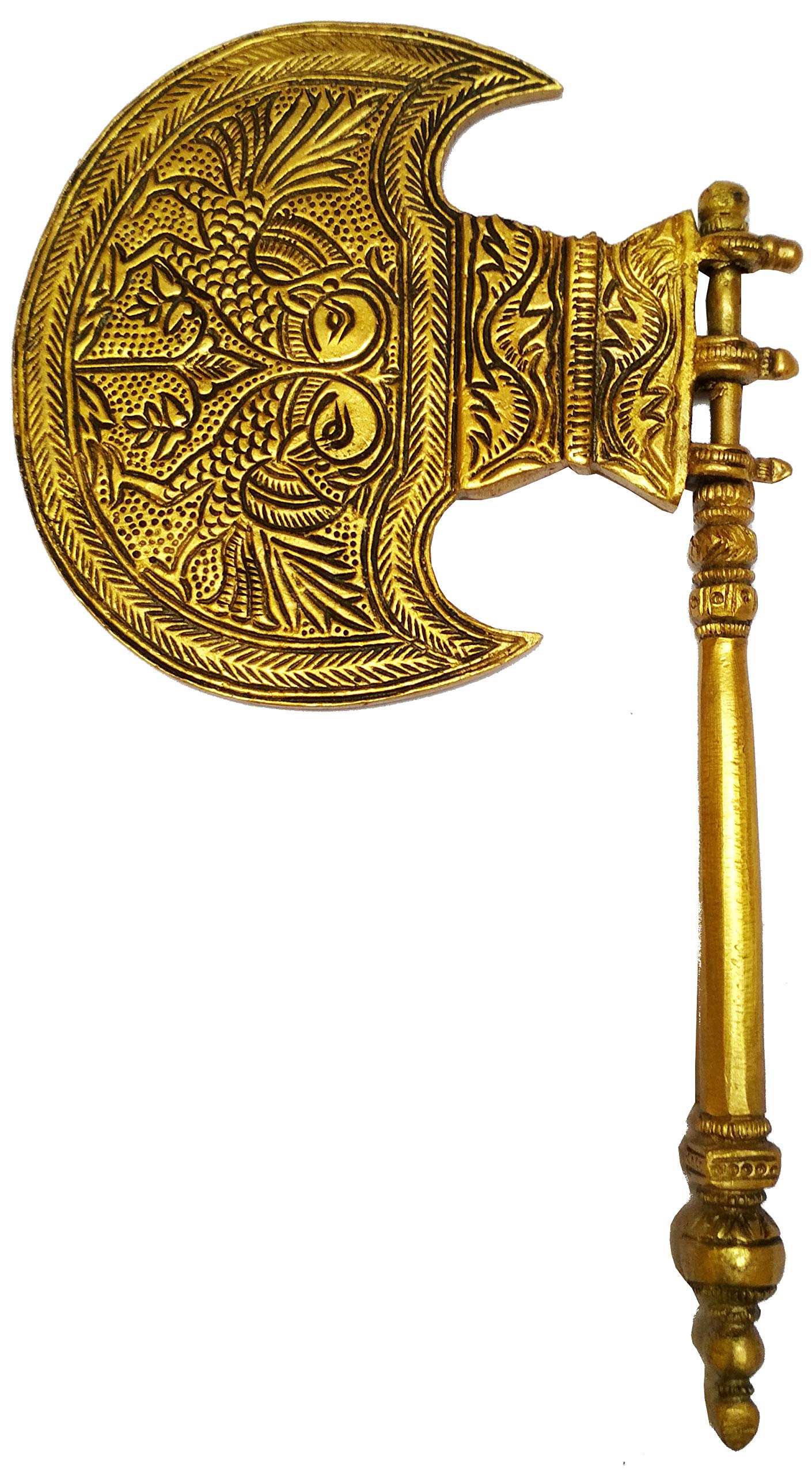 Purpledip Brass Idol God's Pankhi (Hand Fan): Collectible Temple decor (11587)