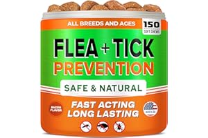FURFINDS Natural Flea & Tick Prevention for Dogs Chewable Tablets - Flea & Tick Control Supplement - Oral Flea Pills for Dogs - All Breeds and Ages - Soft Chews Made in USA