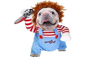 GOYOSWA Dog Halloween Costumes, Pet Deadly Doll Dog Costume Funny Dog Costumes Dog Halloween Costume Clothes for Small Medium Large Extra Large Dogs Pets (Medium)
