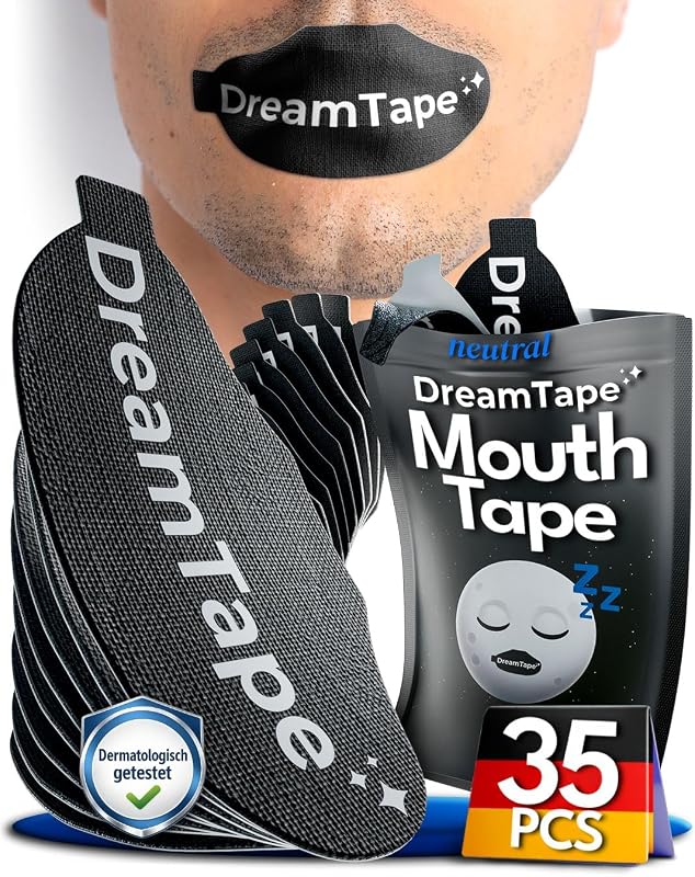 ® 35x Mouth Tape gegen Schnarchen – Mundpflaster zum Schlafen, Mundkleber für ruhigen Schlaf & Schlafhilfe – hypoallergen, latexfrei, atmungsaktiv – antischnarchmittel, mundtape