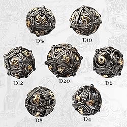 Metal DND Dice Set - Unique Round Hollow Orb Design