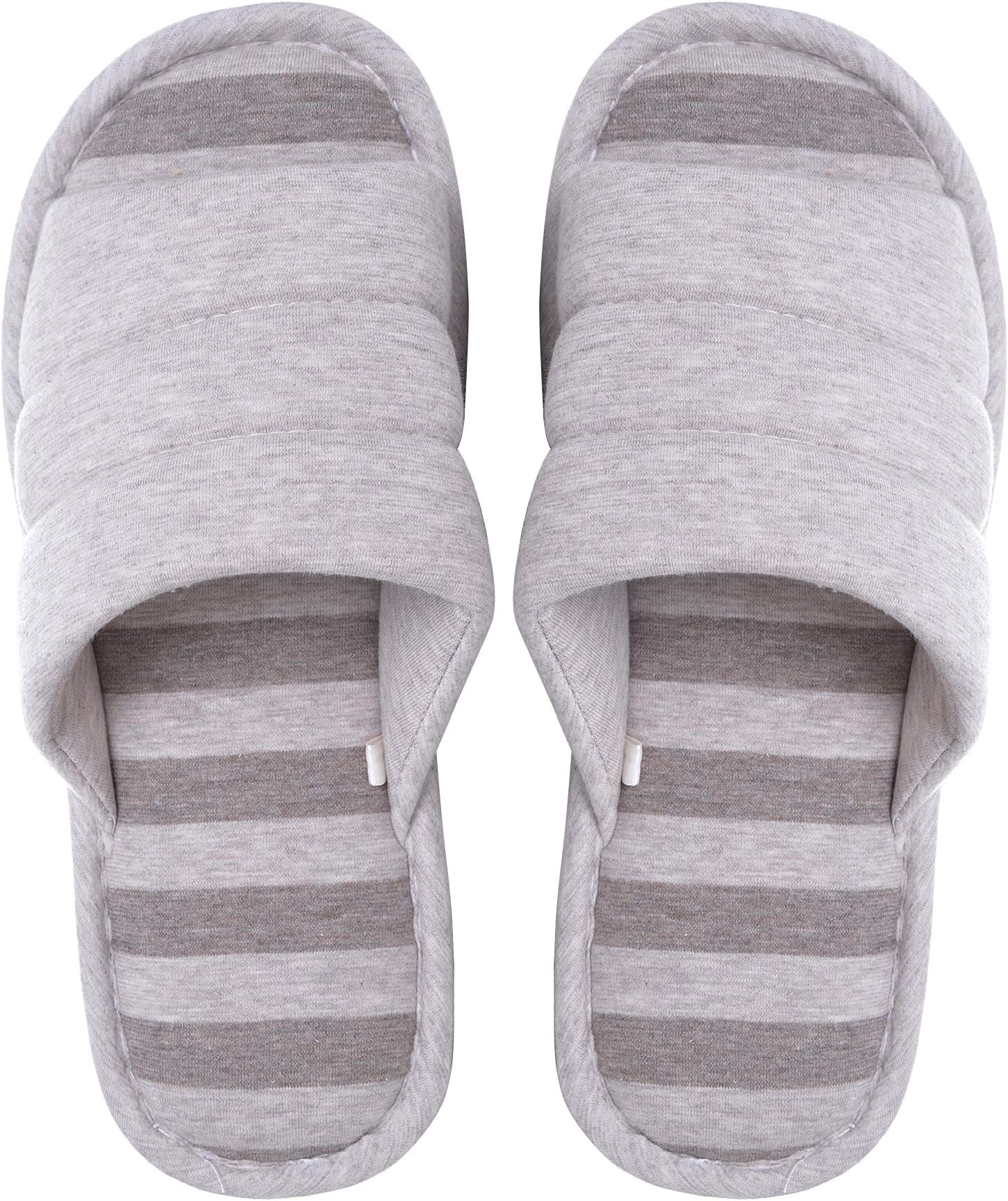 Cozy Womens/Mens Home Slippers, Memory Foam Casual Indoor Outdoor Shoes with Open-Toe, Coffee, 11-Oct