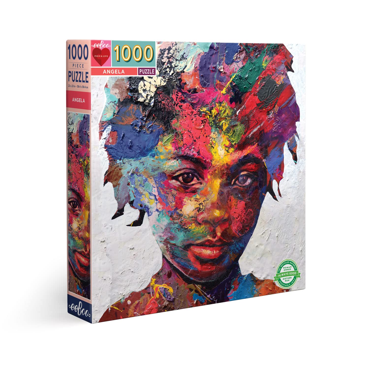 eeBoo PZTANG Angela 1000 Piece Jigsaw Puzzle for Adults Made from Recycled Cardboard, Multicolored