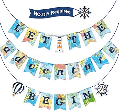 Amazon Com Let The Adventure Begin Banner Travel Bon Voyage