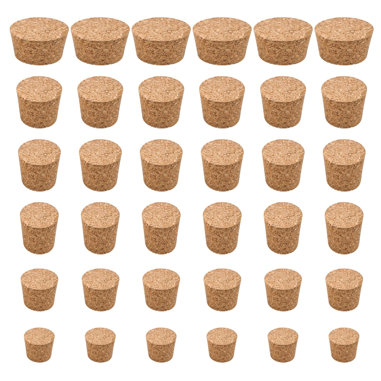 maxtachi 36 Pcs Tapered Cork Bottle Plugs, Leak Proof Bottle Corks Stoppers, Wooden Wine Bottle Stopper, Corks Replacement for Wine Bottles, Beer Bottles, Tapered Cork Plug Assortment Set