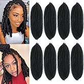 Parceria 12 Inch Springy Afro Twist Hair 8 Packs Marley Twist Braiding Hair Pre-fluffed Spring Twist Hair Afro Twist Hair Mar