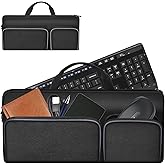Travel Case for Logitech MK270/ MK345/ MK335/ MK955 for HP 230, for Apple Magic Keyboard. Keyboards Carrying Storage Holder with Pocket for Logitech Mouse and USB Receiver (Box Only)-Medium Black