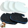 Shurex Replacement Cotton White Floss Pads and Activated Carbon Sponge Bio Filter Pads Refill Kit for AMOSIJOY Aquarium Canister Filter, Compatible with Coospider-repta Canister Filter
