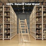 HOMIDEC 4-Tier Plant Stand Ladder Shelf Foldable Natural Wood Home Decor view 7