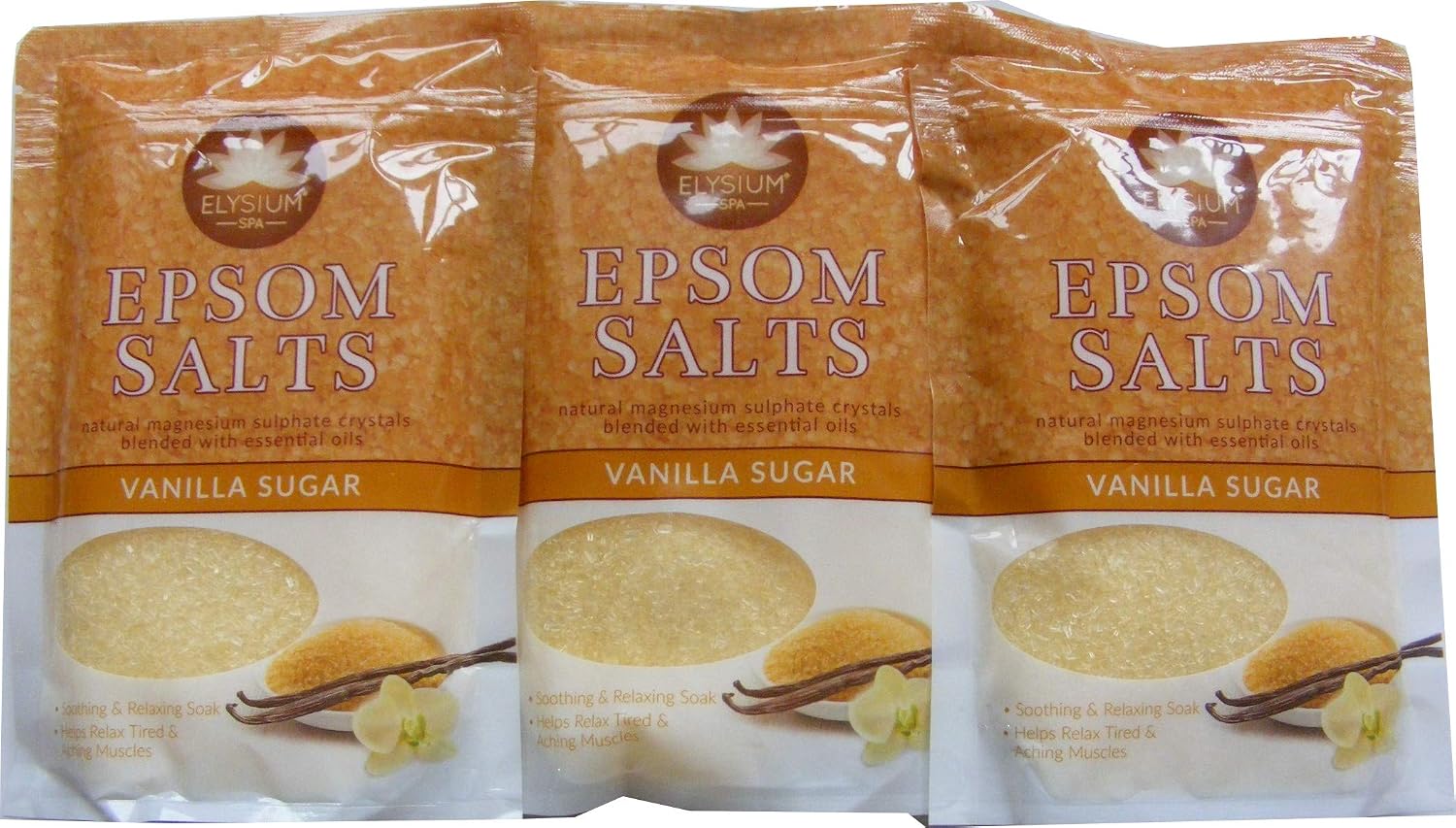 Elysium Spa Vanilla Sugar Epsom Bath Salts, Beige, 450 g (Pack of 1)