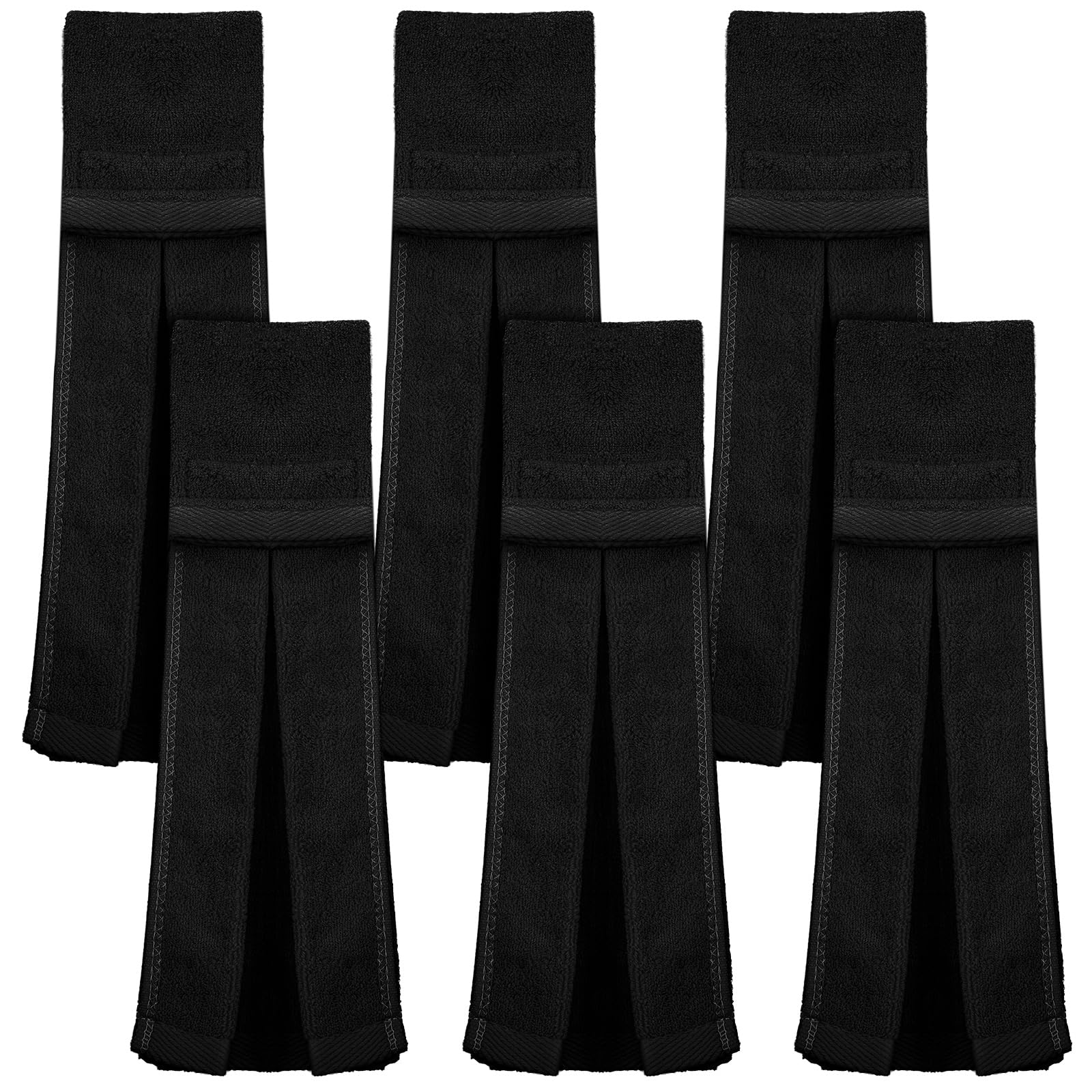 Photo 1 of Moukeren 6 Pcs Football Towel Cotton Quarterback Football Field Hand Towel with Hook and Loop Fastener for Sports Football Golf Gym Accessories(Black)