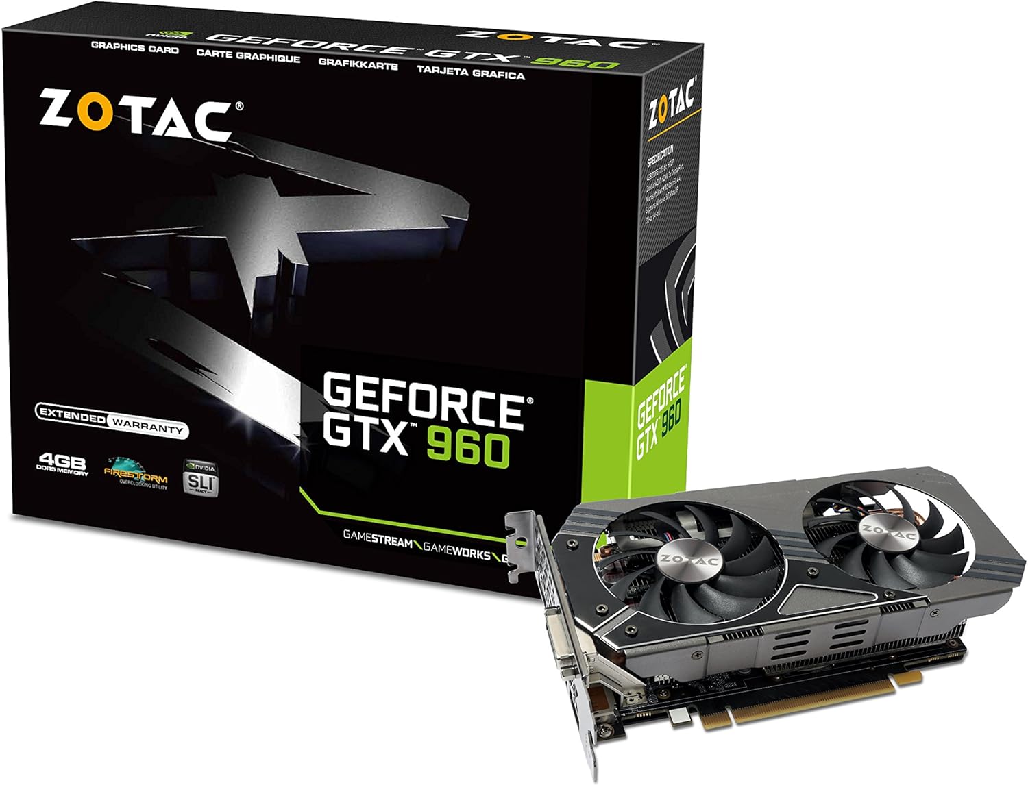 Zotac Geforce Gtx 960 4gb Gddr5 Pci Express 3 0 Hdmi Dvi Displayport Sli Ready Graphics Card Zt 10m Amazon Ca Computers Tablets
