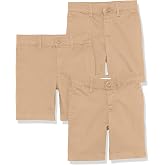Amazon Essentials Boys and Toddlers' School Uniform Woven Flat-Front Shorts with Elastic Waist